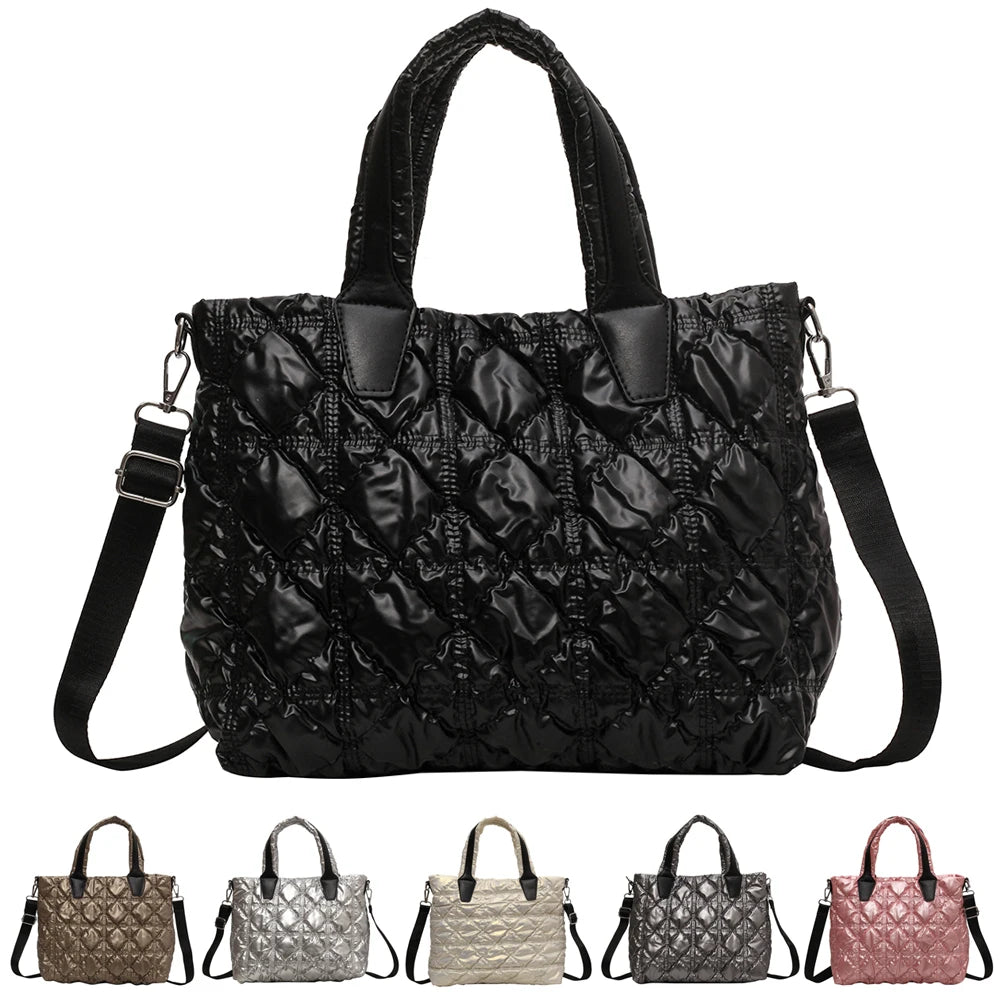 Bolsa Puffer Shopbag Esportiva Casual Metalizada