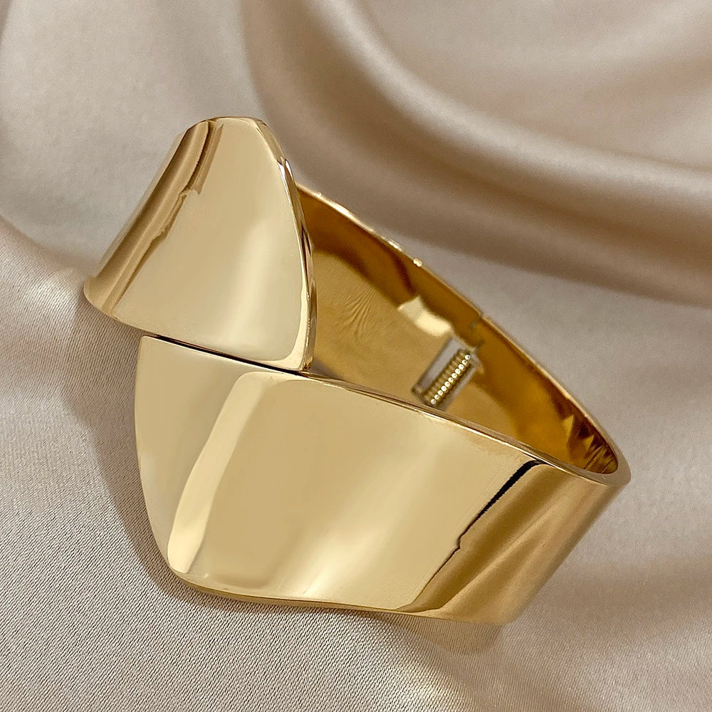 Bracelete Wide Glam em Aço Inoxidável