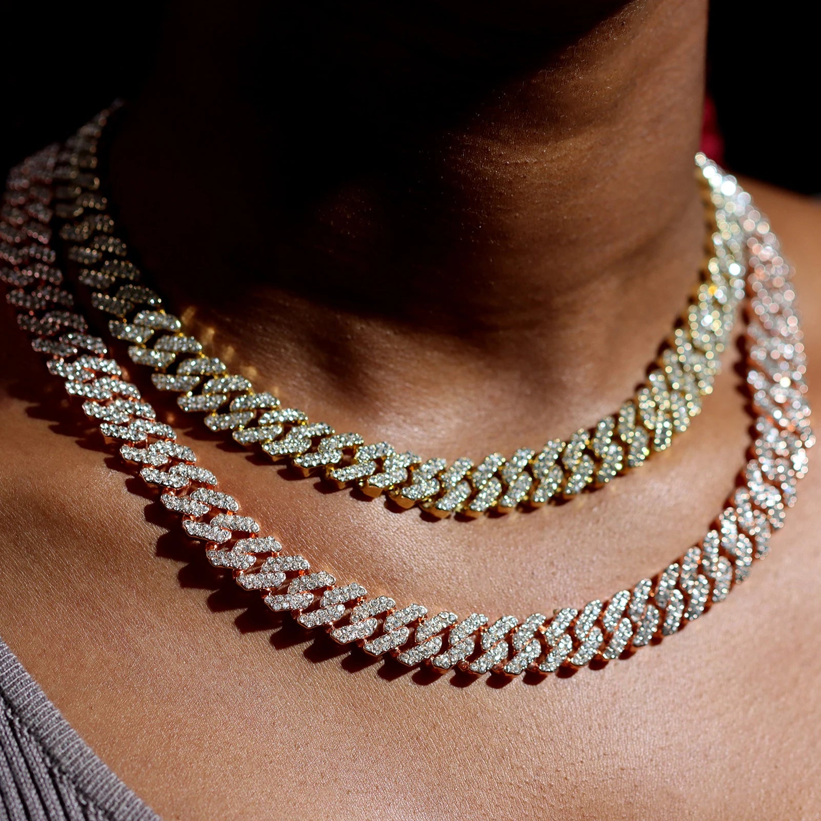 Corrente Cravejada Strass Gargantilha Miami Choker Iced