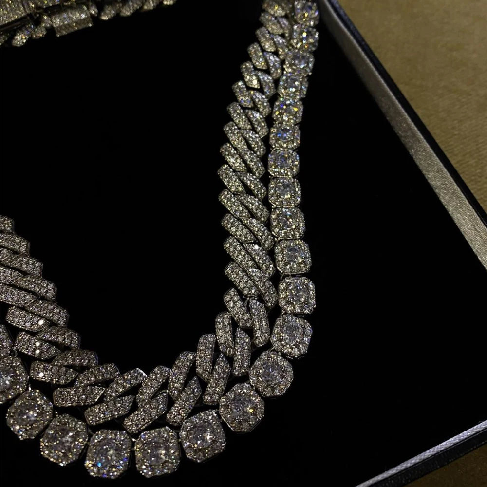 Colar Corrente Cravejada com Strass Brilhante Iced Bling