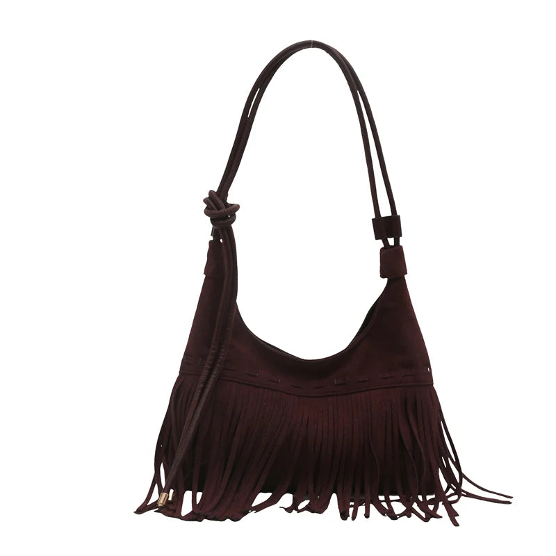 Bolsa Hobo Camurça com Franjas