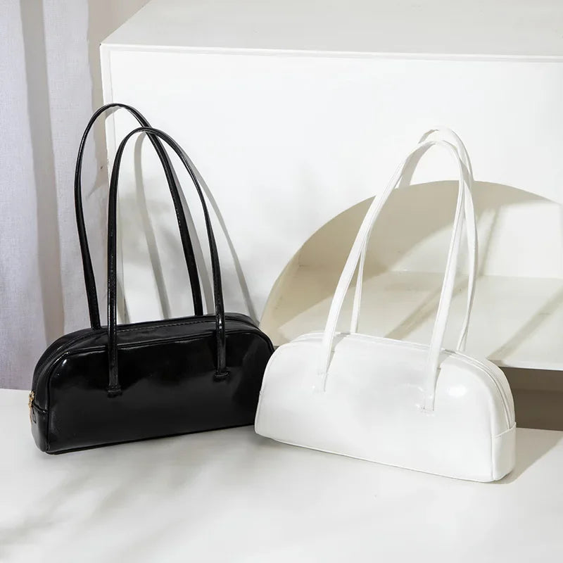 Bolsa Shoulder Baguette com Alças Duplas e Zíper