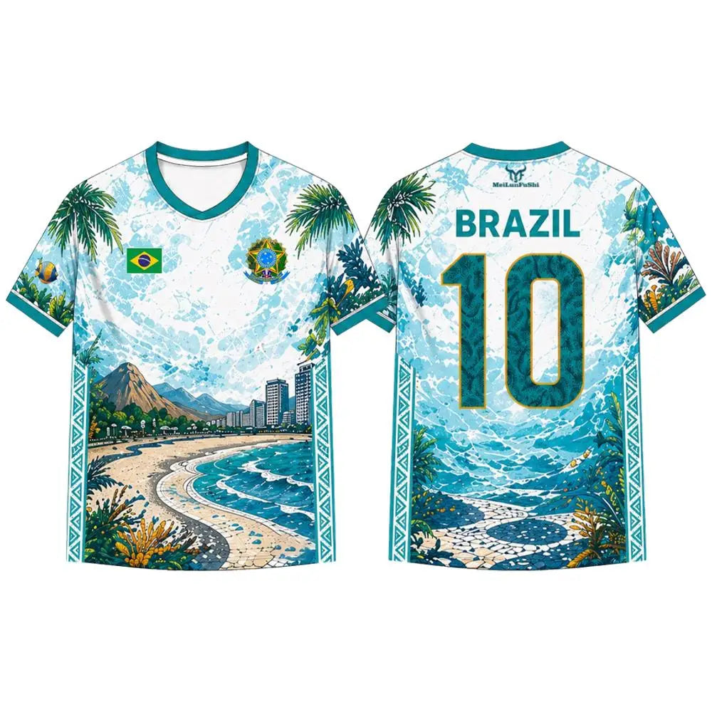 Camisa Brasil Estampa 3D Cristo Redentor