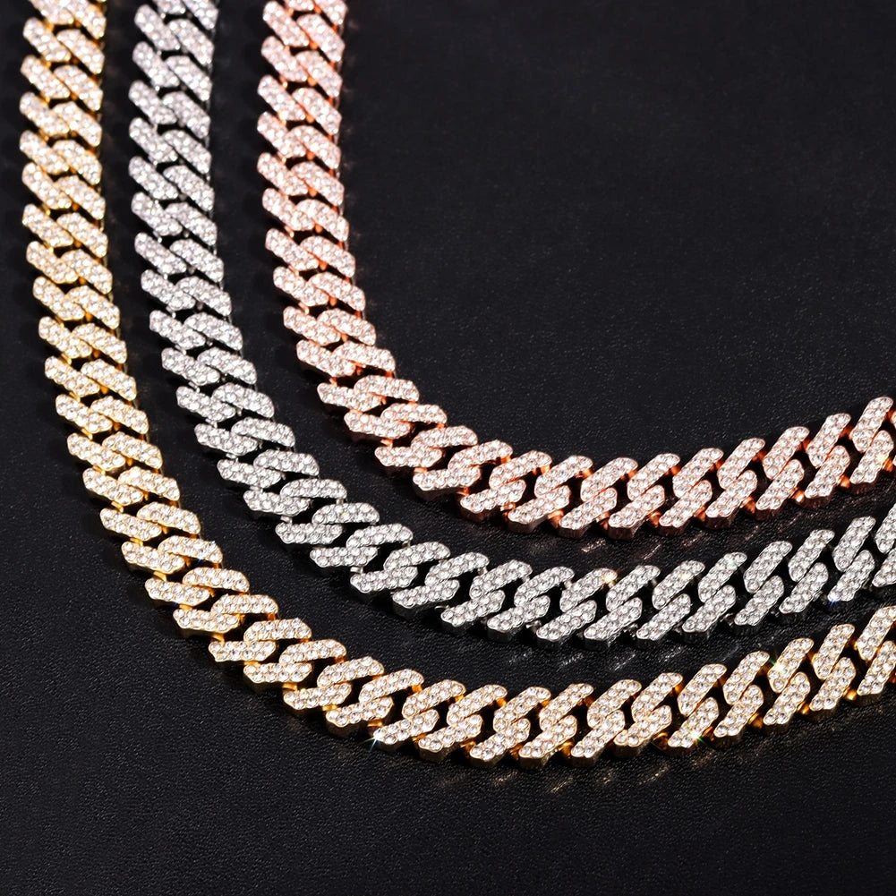 Corrente Cravejada Strass Gargantilha Miami Choker Iced