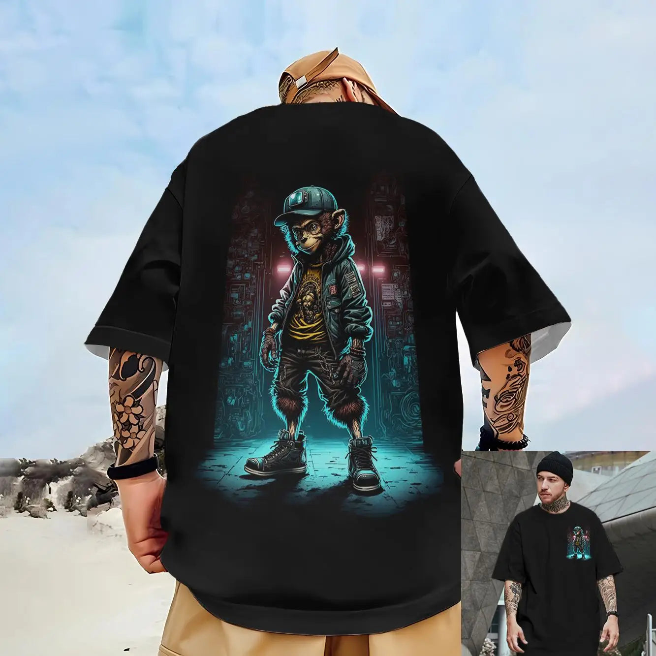 Camiseta Masculina Estampa NFT Monkey
