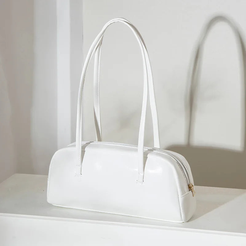 Bolsa Shoulder Baguette com Alças Duplas e Zíper