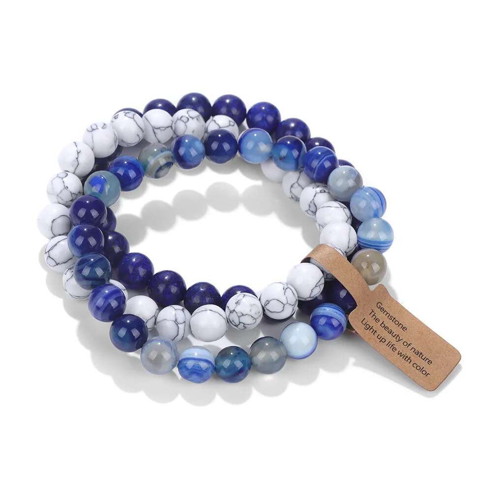 Conjunto de Pulseiras de Cristal de Pedra Natural Energia Positiva