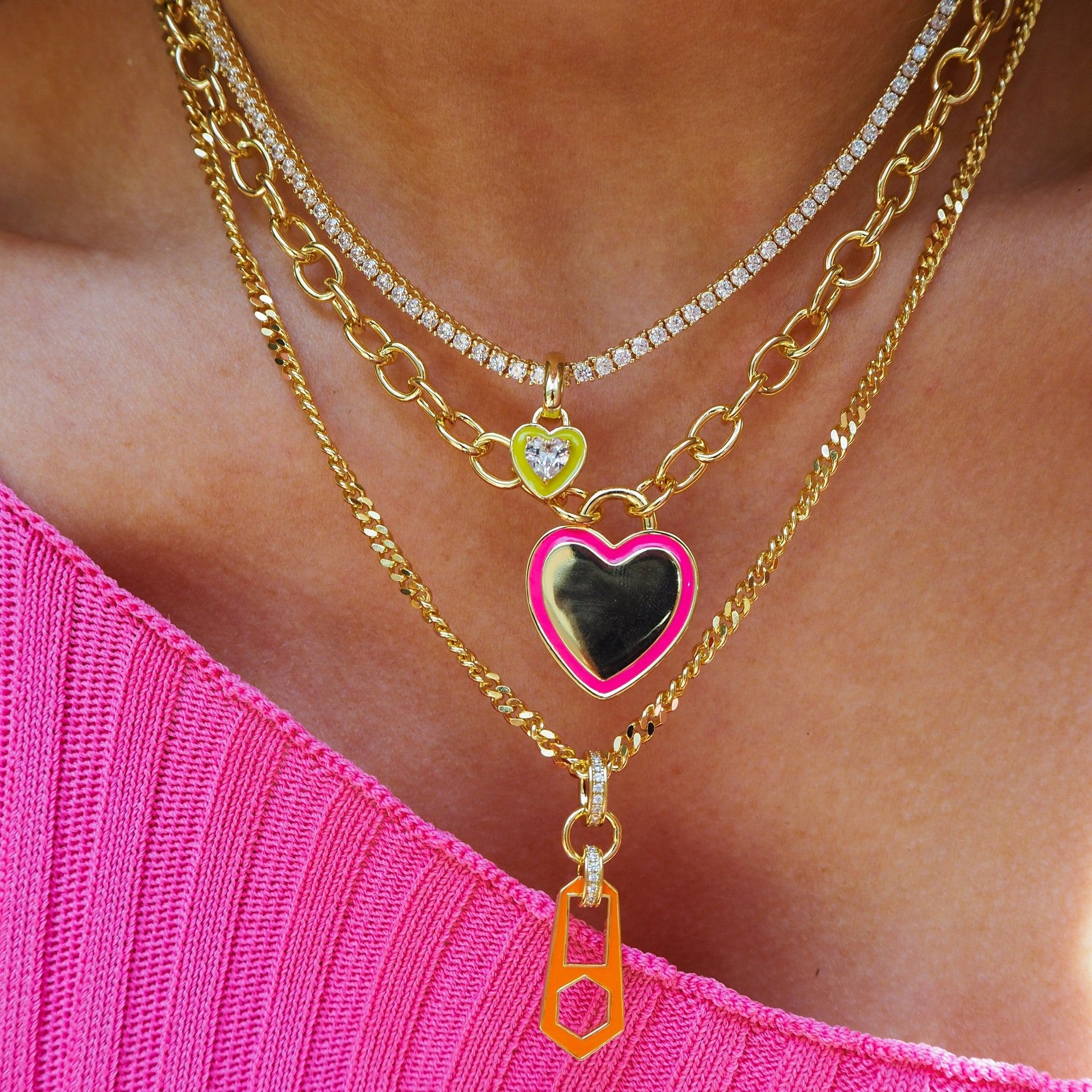 Colar Brilhante Riviera Choker com Pingente