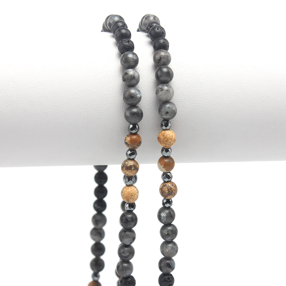 Colar Pedra Natural Energia Positiva Shimmerstone Hematita