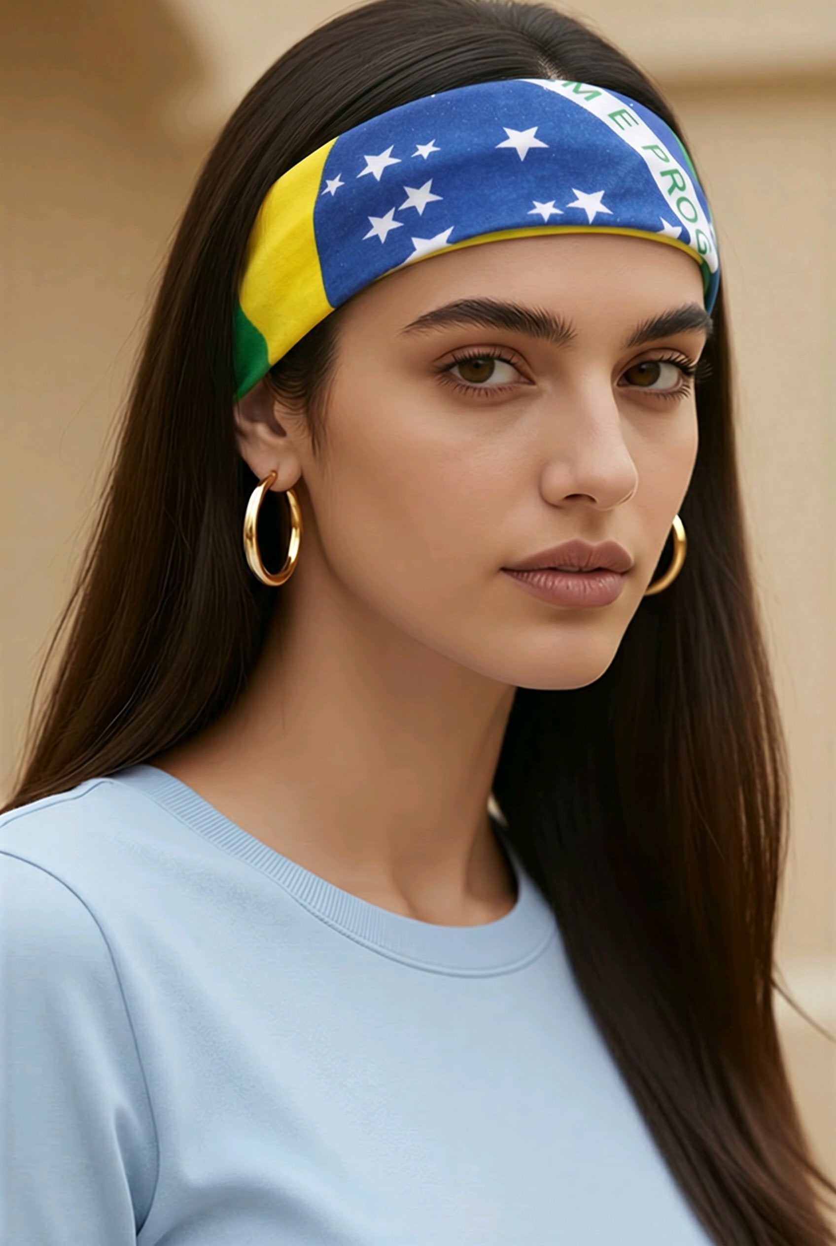 Bandana Faixa de Cabelo Torcedor Brasil