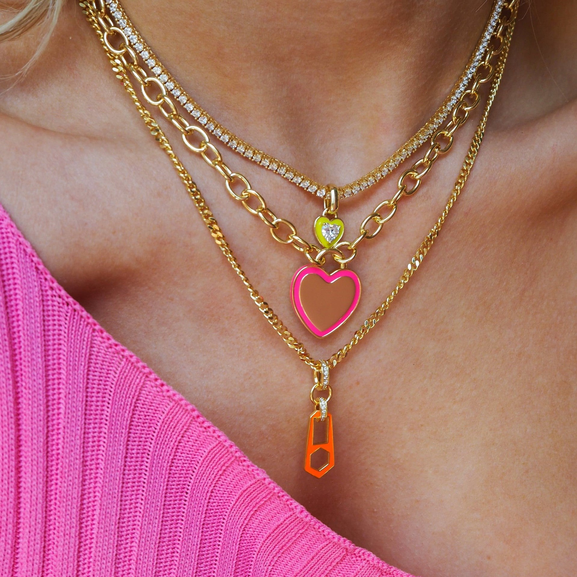 Colar Brilhante Riviera Choker com Pingente